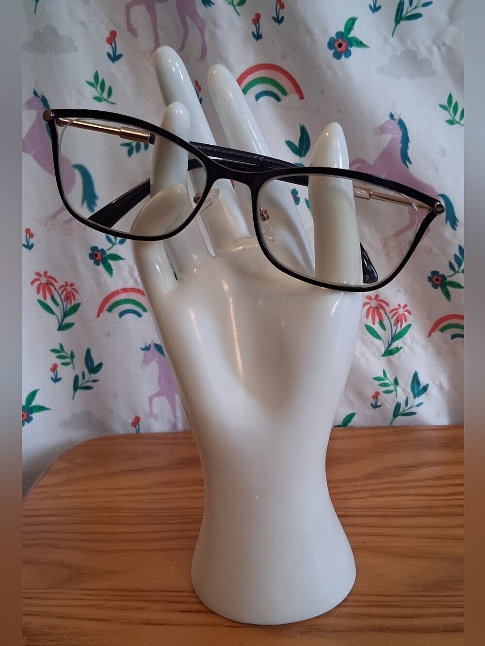 EUC Jimmy Choo JC203 Navy & Gold Tone Cat Eye Keyhole Reading Glasses Frames